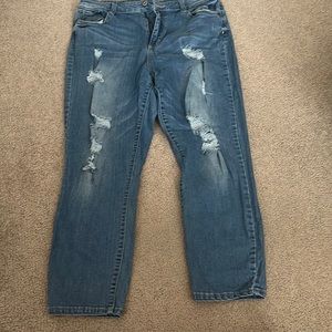 Size 13 Arizona strait jeans with rips and holes